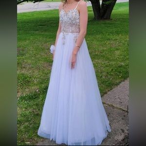 White / Gold Prom Dress
